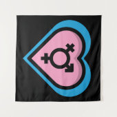 Hart van Trans Pride Tapijt Wandkleed (Voorkant (horizontaal))