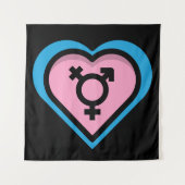 Hart van Trans Pride Tapijt Wandkleed (Voorkant)
