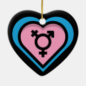 Hart van Trans Pride-versiering Keramisch Ornament (Achterkant)