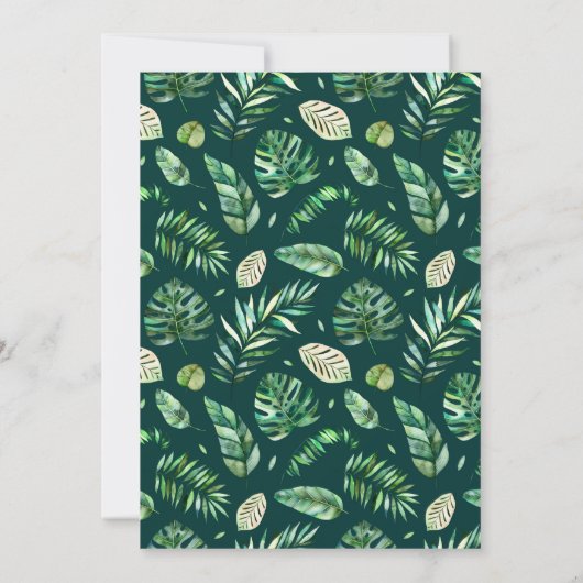 Hart van Tropische Waterverf Vloeiend Baby shower Kaart (Achterkant)