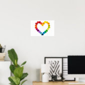 Hart van trots gemaakt met regenboogbloemen poster (Thuiskantoor)