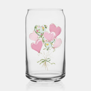Hart van Valentijn Roze en Groene Hart Ballonnen Blikvorm Glas