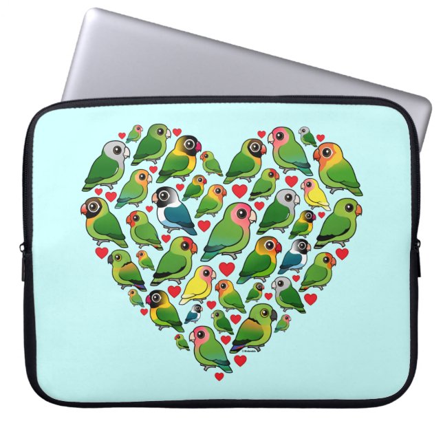 Hart van vedervogels laptop sleeve (Voorkant)