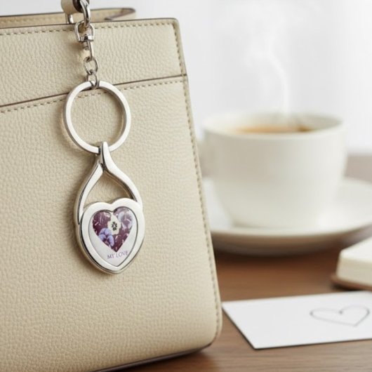 Hart van Viooltjes | Uitgave "MY LOVE" Sleutelhanger