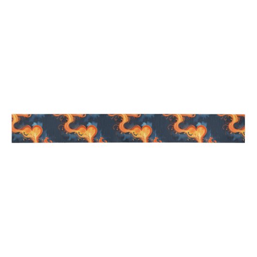 Hart van Vlammen Vuur & Hemel  Grosgrain Lint (Voorkant)