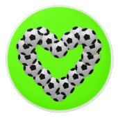 Hart van Voetbal Voetbal Football Keramische Knop (Voorkant)