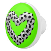 Hart van Voetbal Voetbal Football Keramische Knop (Rechts)