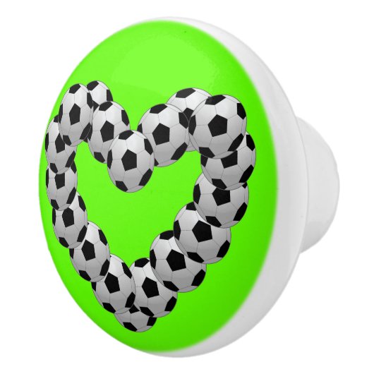 Hart van Voetbal Voetbal Football Keramische Knop (Rechts)