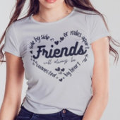 Hart van vriendschap typografie t-shirt