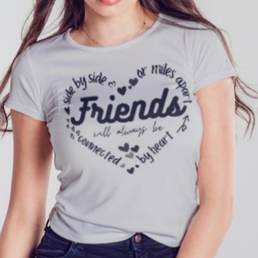 Hart van vriendschap typografie t-shirt