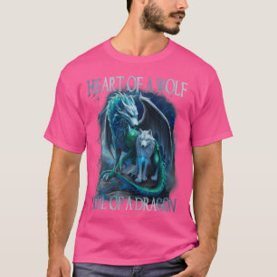 Hart van Wolf Ziel van een Draak Cool Dragon Wolf T-shirt
