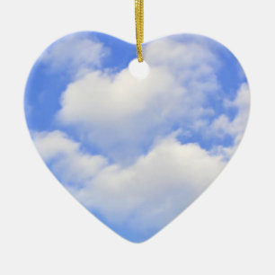 Hart van wolken keramisch ornament