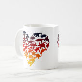 Hart van Zeeen schildpadden, kleurrijk Zee Koffiemok (Voorkant links)