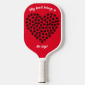 Hart van zwarte verf, dubbelzijdig rood pickleball paddle (Achterkant)