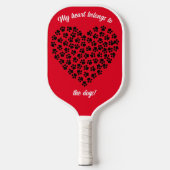 Hart van zwarte verf, dubbelzijdig rood pickleball paddle (Voorkant)