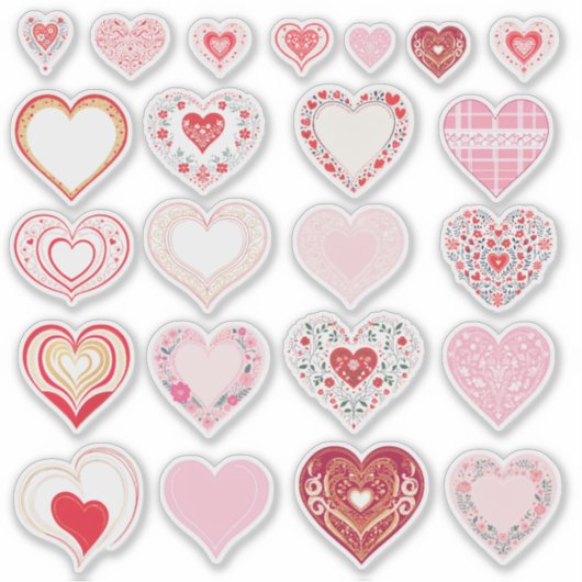 Hart Variëteit op maat gesneden vinyl sticker (Voorkant)