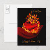 Hart verbranden in hand, Happy Valentijn Day Feestdagenkaart (Voorkant / Achterkant)