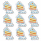 Hart Verjaardagstaart Contour Sticker (Voorkant)