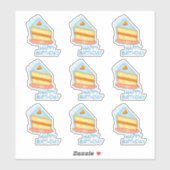 Hart Verjaardagstaart Contour Sticker (Vel)