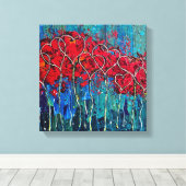 Hart verpakt Canvas Print (Insitu (Houten vloer))