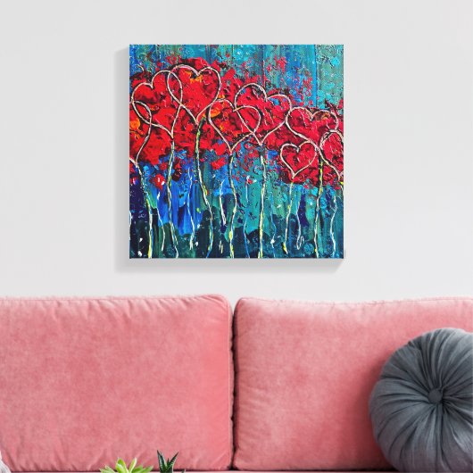 Hart verpakt Canvas Print (Insitu (Woonkamer))