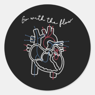 Hart Verpleegkundige Anatomie Cardiologie Menselij Ronde Sticker
