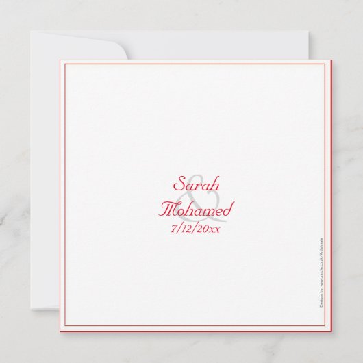 Hart vertelt islamitische bruiloft kaart (Achterkant)