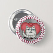 Hart Vet Kat pin knop Ronde Button 5,7 Cm (Voorkant /achterkant)