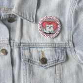 Hart Vet Kat pin knop Ronde Button 5,7 Cm (In situ)