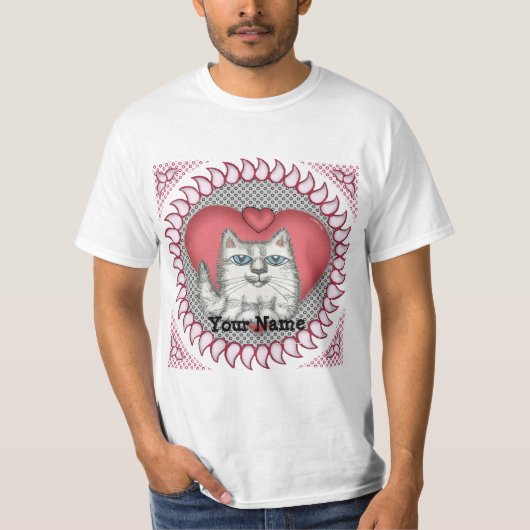 Hart Vet Kat T-Shirt (Voorkant)