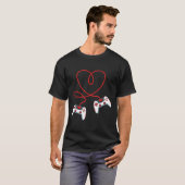Hart Videospel Controller Valentijnsdag Cool Ga T-shirt (Voorkant volledig)