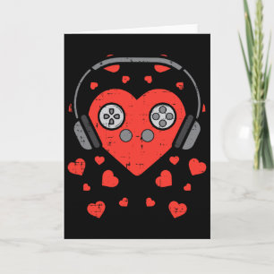 Hart Videospel Valentijnsdag Gamer Jongens Mannen  Kaart