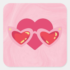 Hart Vierkante Sticker