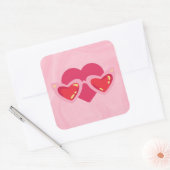 Hart Vierkante Sticker (Envelop)