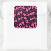 hart vierkante sticker (Tas)