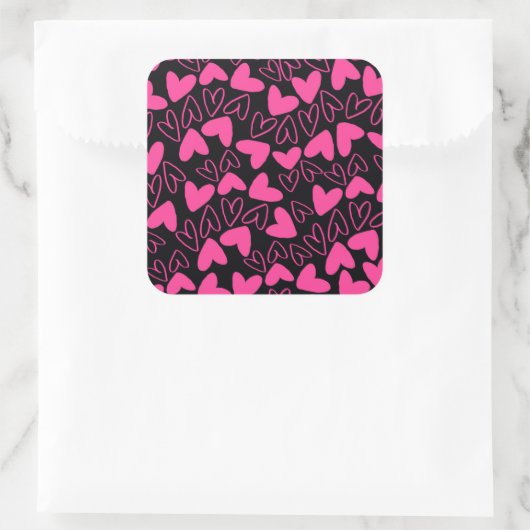 hart vierkante sticker (Tas)