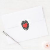 Hart Vingerafdruk Liefde Sticker Hartvormig (Envelop)