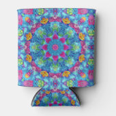 Hart  Violet & Blue Fractal Kaleidoscope Blikjeskoeler (Voorkant)