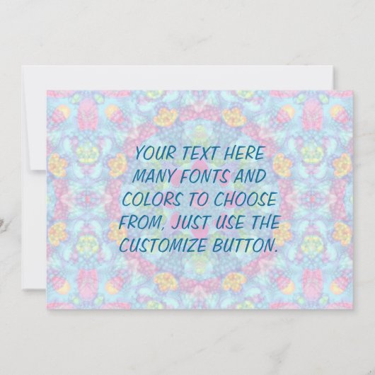 Hart  Violet & Blue Fractal Kaleidoscope Kaart (Achterkant)