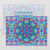 Hart  Violet & Blue Fractal Kaleidoscope Kaart (Voorkant / Achterkant)