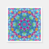 Hart Violet en Blue  Fractal Kaleidoscope Servet (Voorkant)