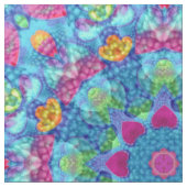 Hart Violet en Blue Fractal Kaleidoscope Stof (Close Up)