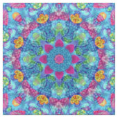 Hart Violet en Blue Fractal Kaleidoscope Stof (Swatch)
