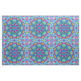 Hart Violet en Blue Fractal Kaleidoscope Stof