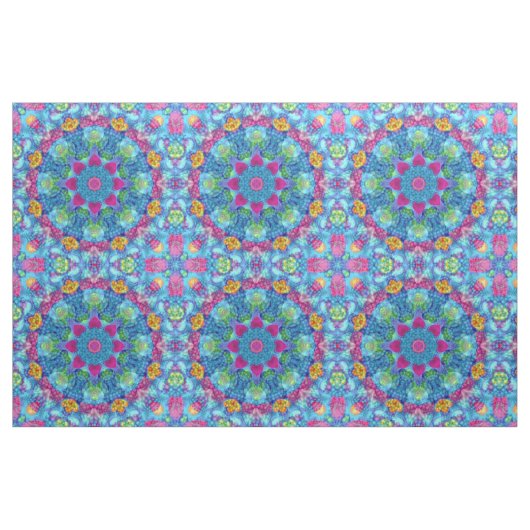 Hart Violet en Blue Fractal Kaleidoscope Stof (Fat Quarter)