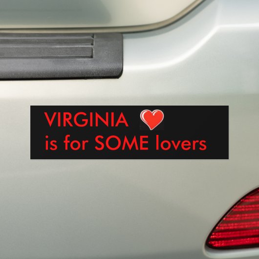 hart, VIRGINIA is voor SOME geliefden Bumpersticker (Op auto)