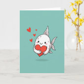 Hart Vis Liefde Kaart (Gele Bloem)
