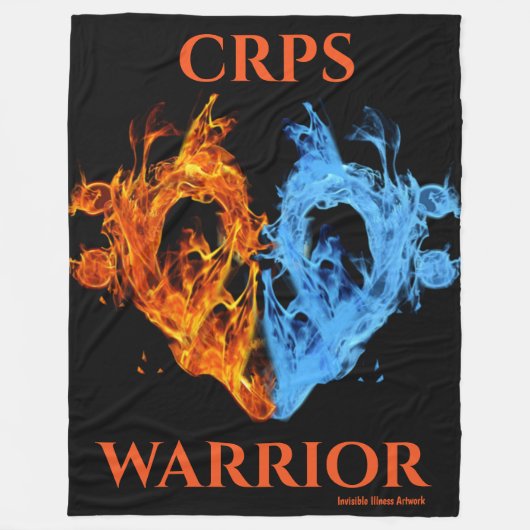 Hart/Vlammen...CRPS Fleece Deken (Voorkant)