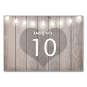 Hart Vlekken Rustieke Tafel Nummer Kaart (Achterkant)