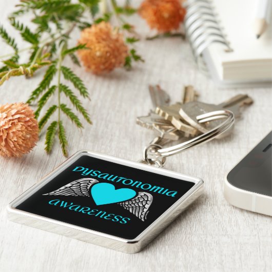 Hart/Vleugels...Dysautonomie Sleutelhanger (Zijkant)